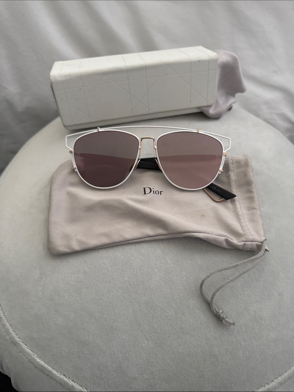 Genuine Dior Women's Aviator Sunglasses in Rose Gold with Pink Lenses - Picture 6 of 9